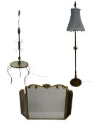 Late 20th century painted metal standard lamp stand