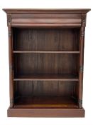 Reproduction mahogany bookcase with frieze drawer