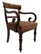 Late Victorian mahogany elbow chair