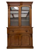 Victorian mahogany bookcase on secretaire