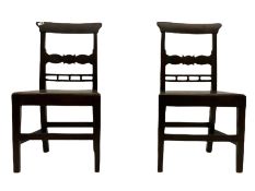 Pair 19th century country elm chairs