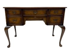 Mid 20th century walnut kneehole writing/dressing table