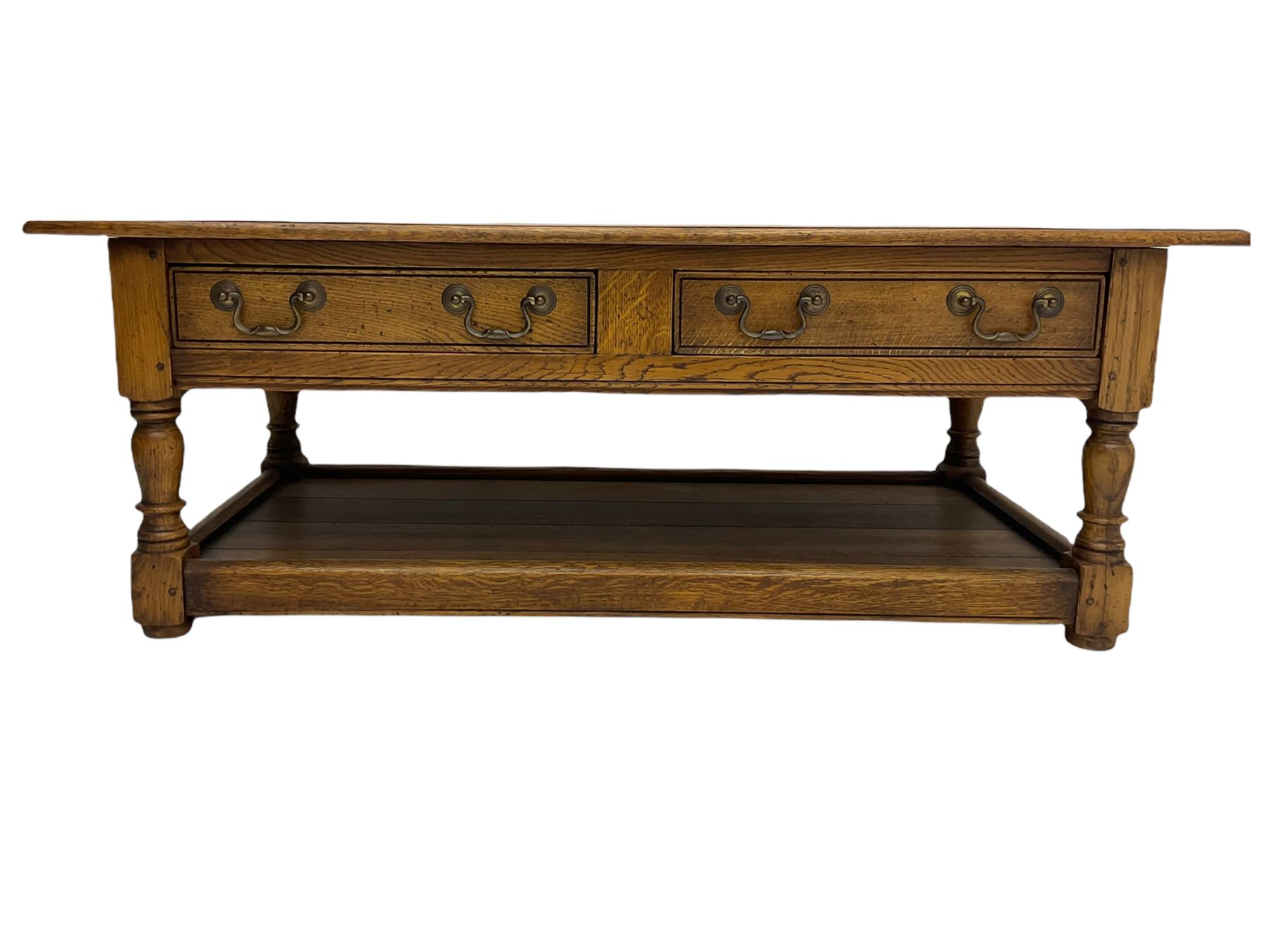 Rectangular oak coffee table