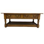 Rectangular oak coffee table