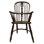 19th century elm and ash Windsor armchair