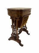 Victorian figured walnut work table