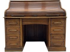 Early 20th century oak roll top desk