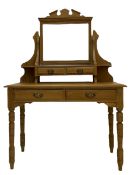 Late 19th century pitch pine dressing table