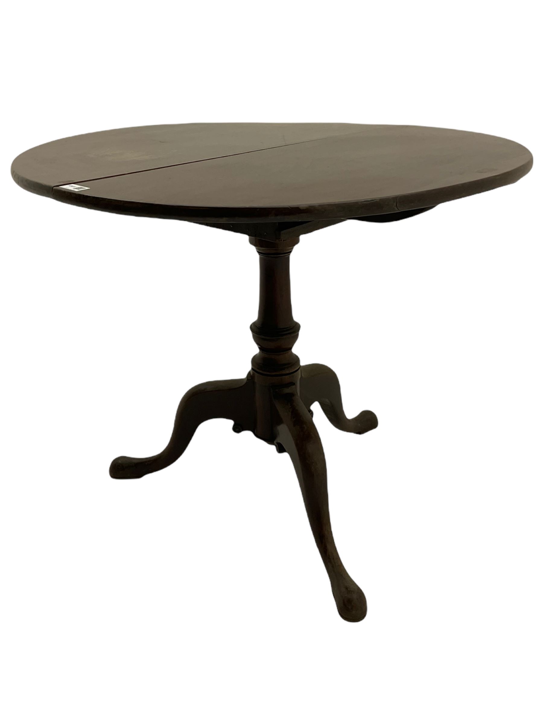 George III mahogany tripod tea table - Image 3 of 5