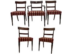 Set five 19th century mahogany dining chairs