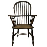 19th century elm and ash Windsor armchair