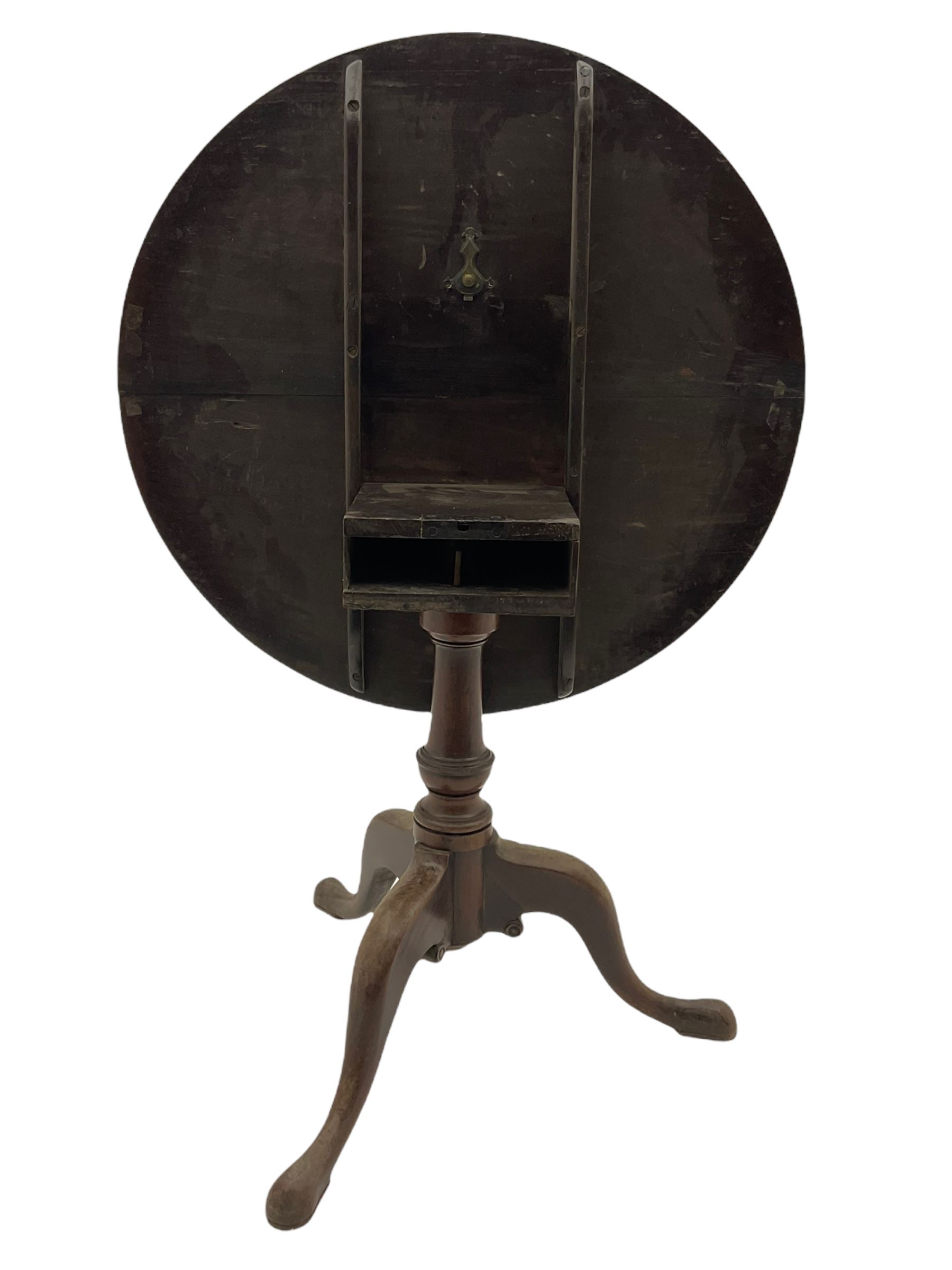 George III mahogany tripod tea table - Image 4 of 5