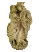 Composite stone garden figure of two lovers
