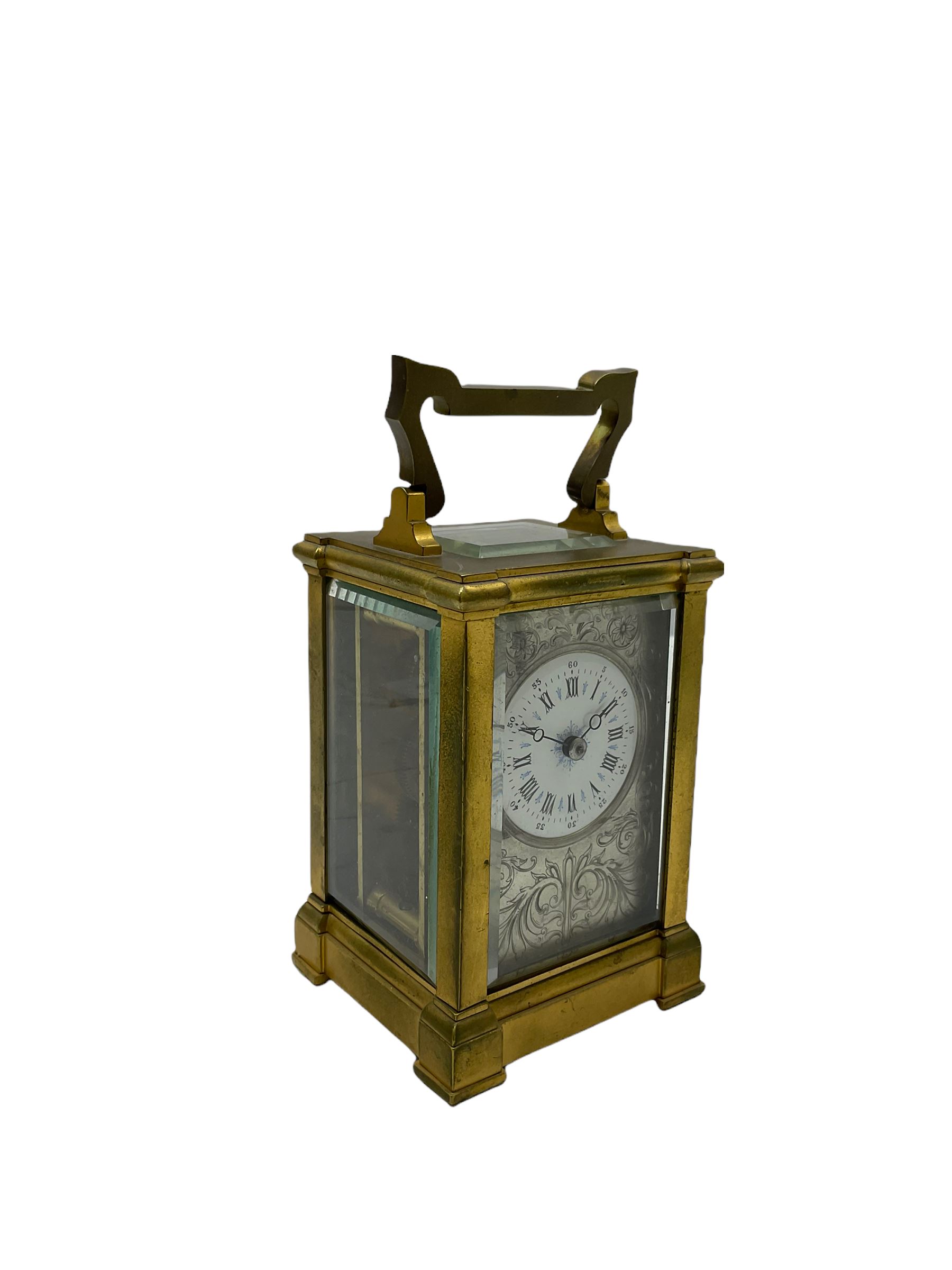 A French timepiece carriage clock in an anglaise case - Bild 3 aus 4