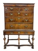 18th century and later walnut chest on stand