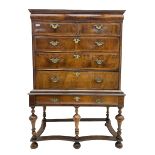 18th century and later walnut chest on stand