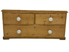 Victorian low pine chest
