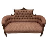 Victorian walnut settee