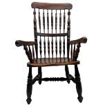 19th century Caistor Windsor spindle back armchair