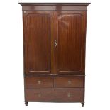 Late 20th century mahogany press cupboard