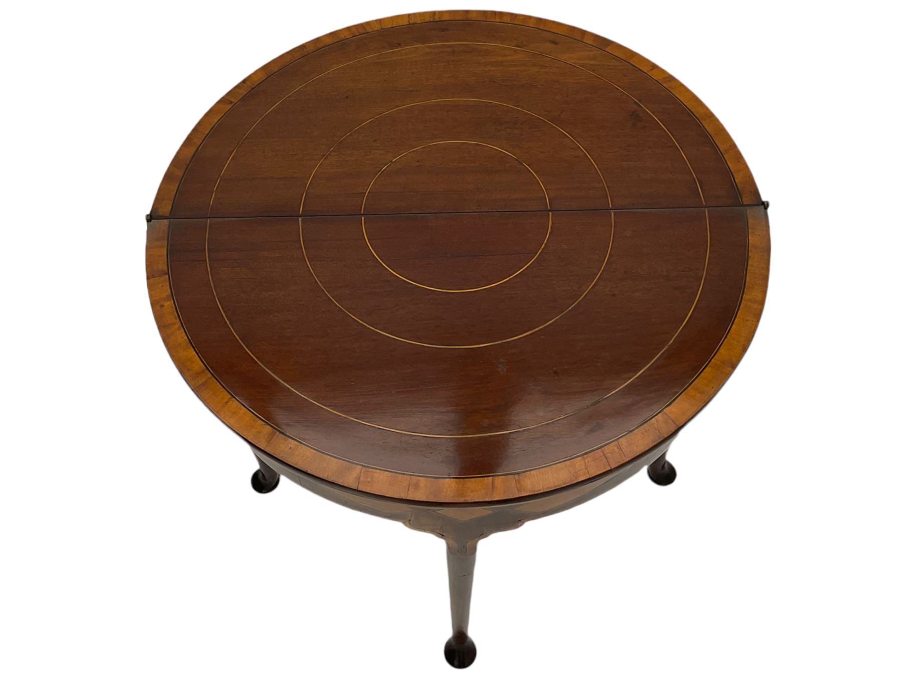 Georgian inlaid mahogany demi-lune card table - Bild 4 aus 7