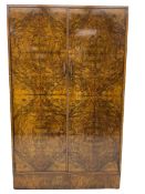 Compactum - early 20th century figured walnut gentleman's wardrobe
