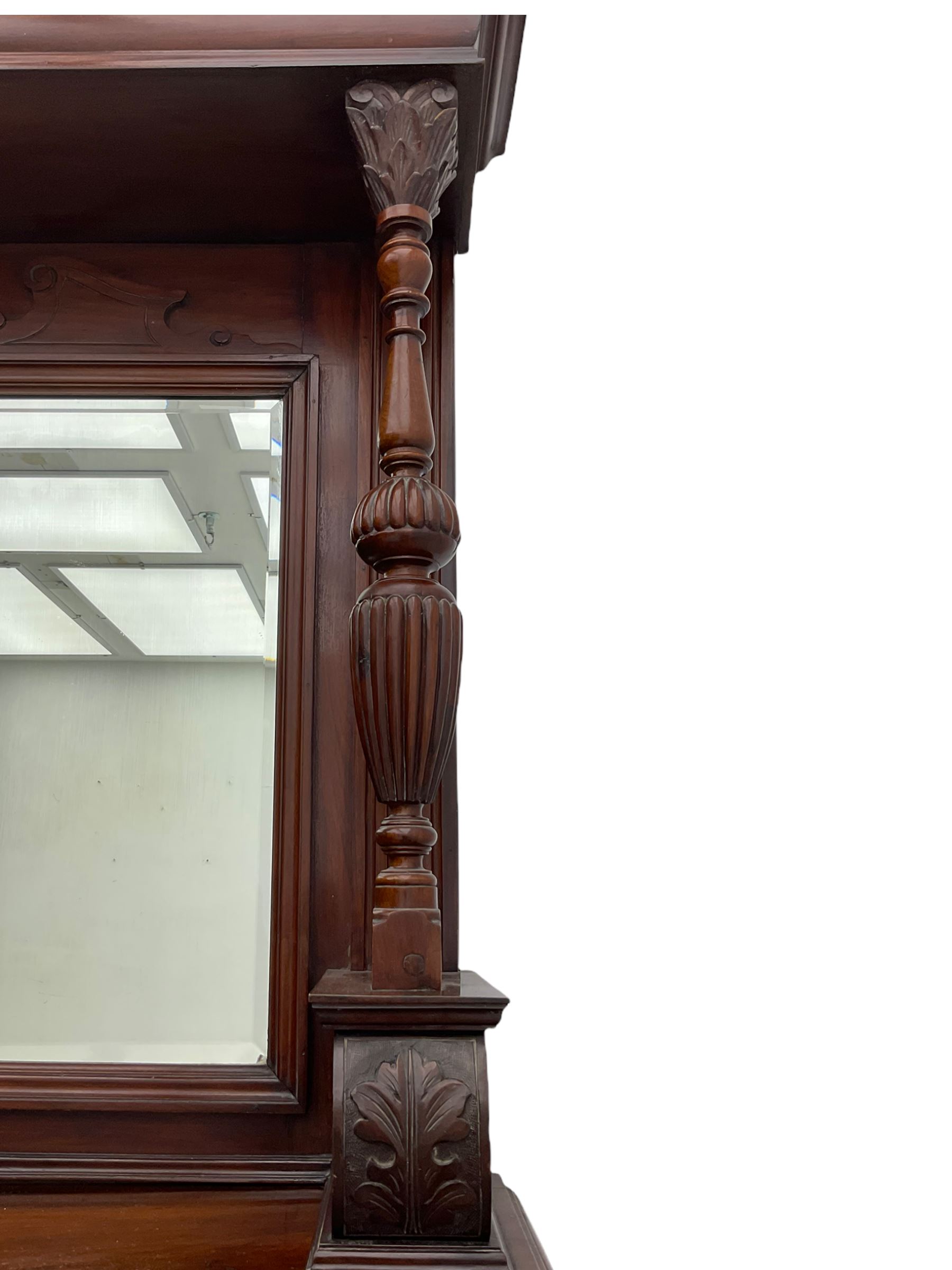 Edwardian carved walnut mirror back sideboard - Bild 4 aus 9