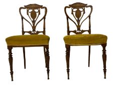 Pair Victorian rosewood chairs