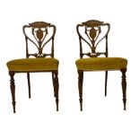 Pair Victorian rosewood chairs