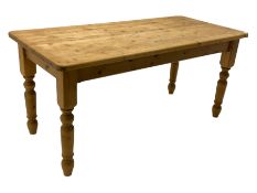 Rectangular pine farmhouse style dining table