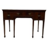 Edwardian inlaid mahogany kneehole side table