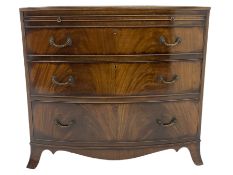 20th century mahogany bow front bachelors chest