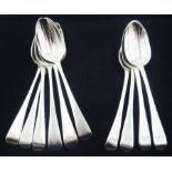 Ten Old English pattern spoons with engraved initials to terminals