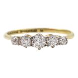 Early 20th century 18ct gold graduating old cut diamond ring