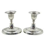 Pair of Edwardian silver Adam style style dressing table candlesticks
