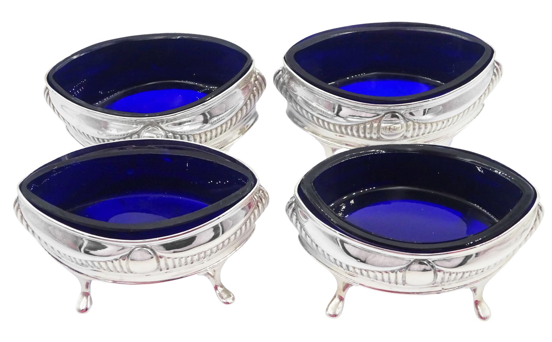 Set of four late Victorian silver salts - Image 2 of 3