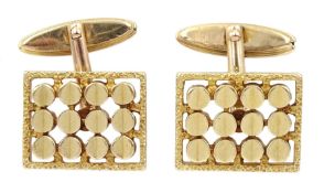 Pair of 9ct gold abstract design cufflinks
