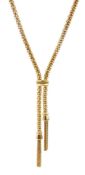 9ct gold mesh link tassel necklace