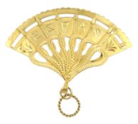 Gold 'Malaga' fan pendant