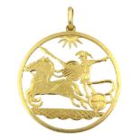 Gold Roman chariot pendant