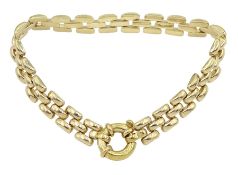 9ct gold brick link bracelet with spring loaded clasp