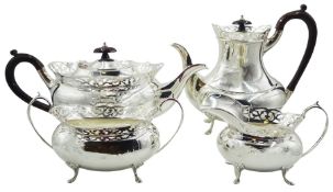 1960's four piece silver tea service