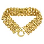 9ct gold fancy bead link bracelet