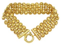 9ct gold fancy bead link bracelet