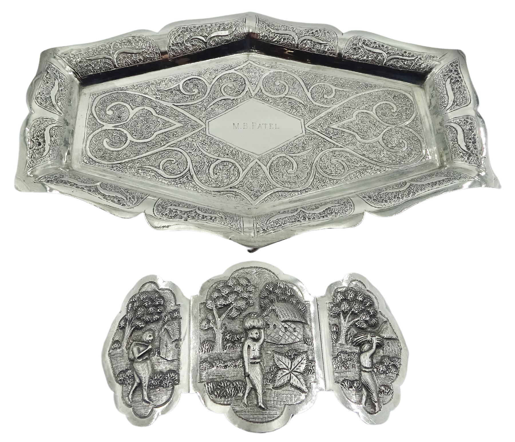 Eastern silver tray