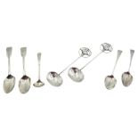 Group of silver spoons