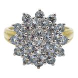 9ct gold blue topaz cluster ring