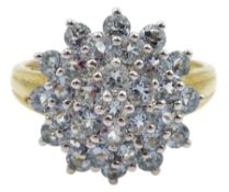 9ct gold blue topaz cluster ring