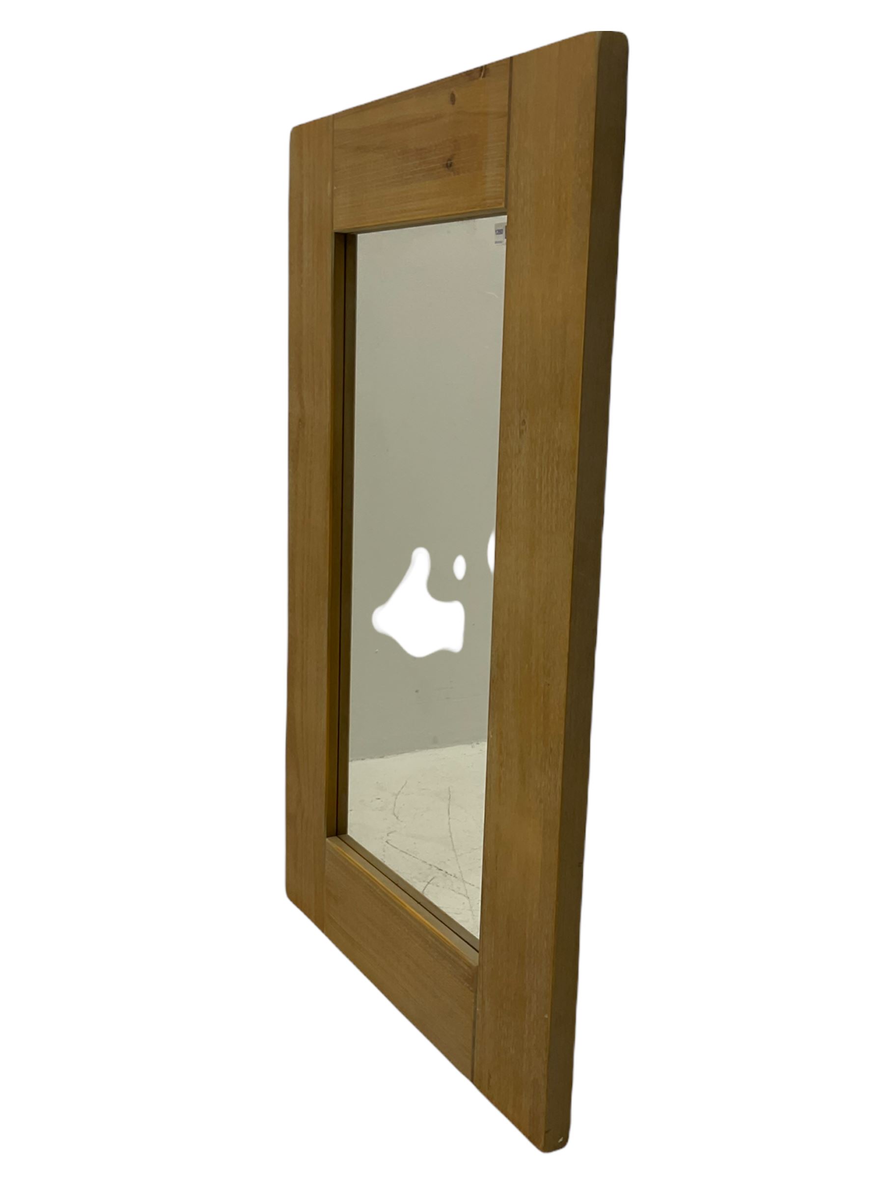 Light wood framed rectangular wall mirror - Image 4 of 4