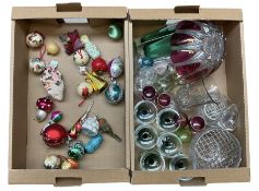 Collection of Christmas tree baubles and decorations